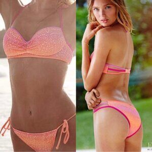 Victoria's Secret | Purple & Orange "The Getaway Halter" Bikini Top | Size 32D